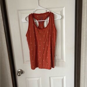 Hexagon Print Racerback Tank Top in Rust